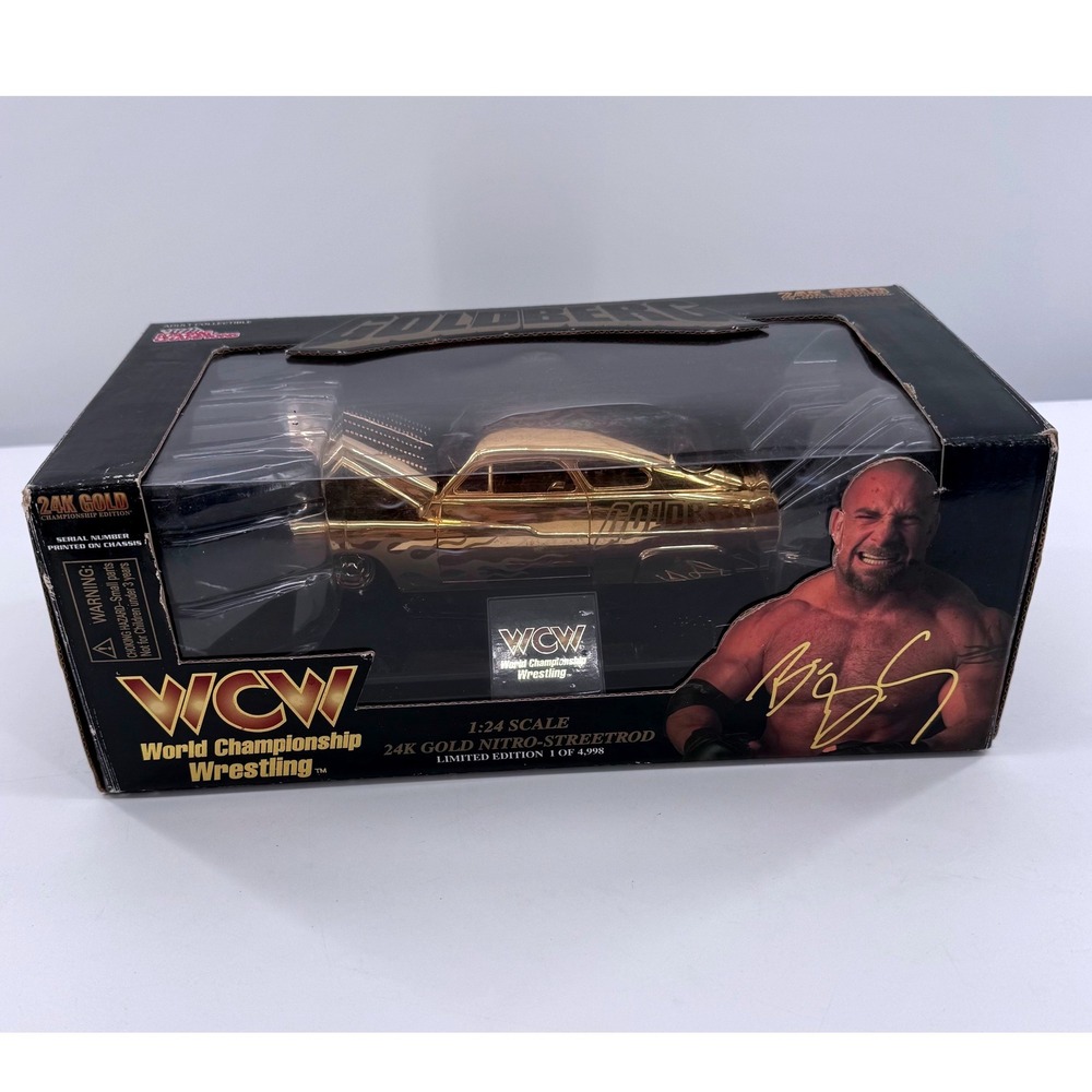 Racing Champions WCW Goldberg Nitro-Streetrod 1:24 Gold Diecast Car New